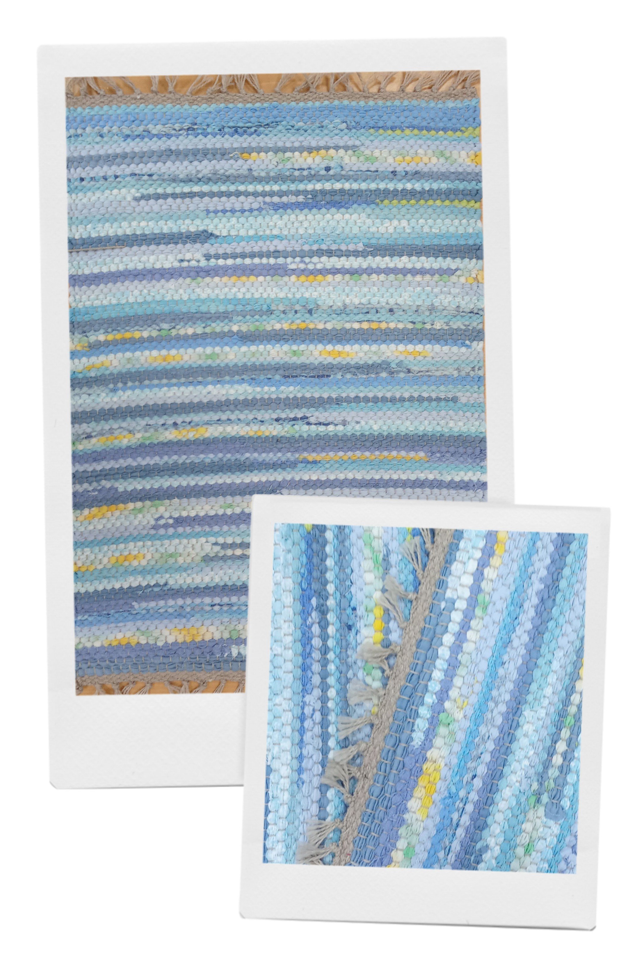 Tappetino da tavola nr. 68/26 in cotone riciclato colore misto blu