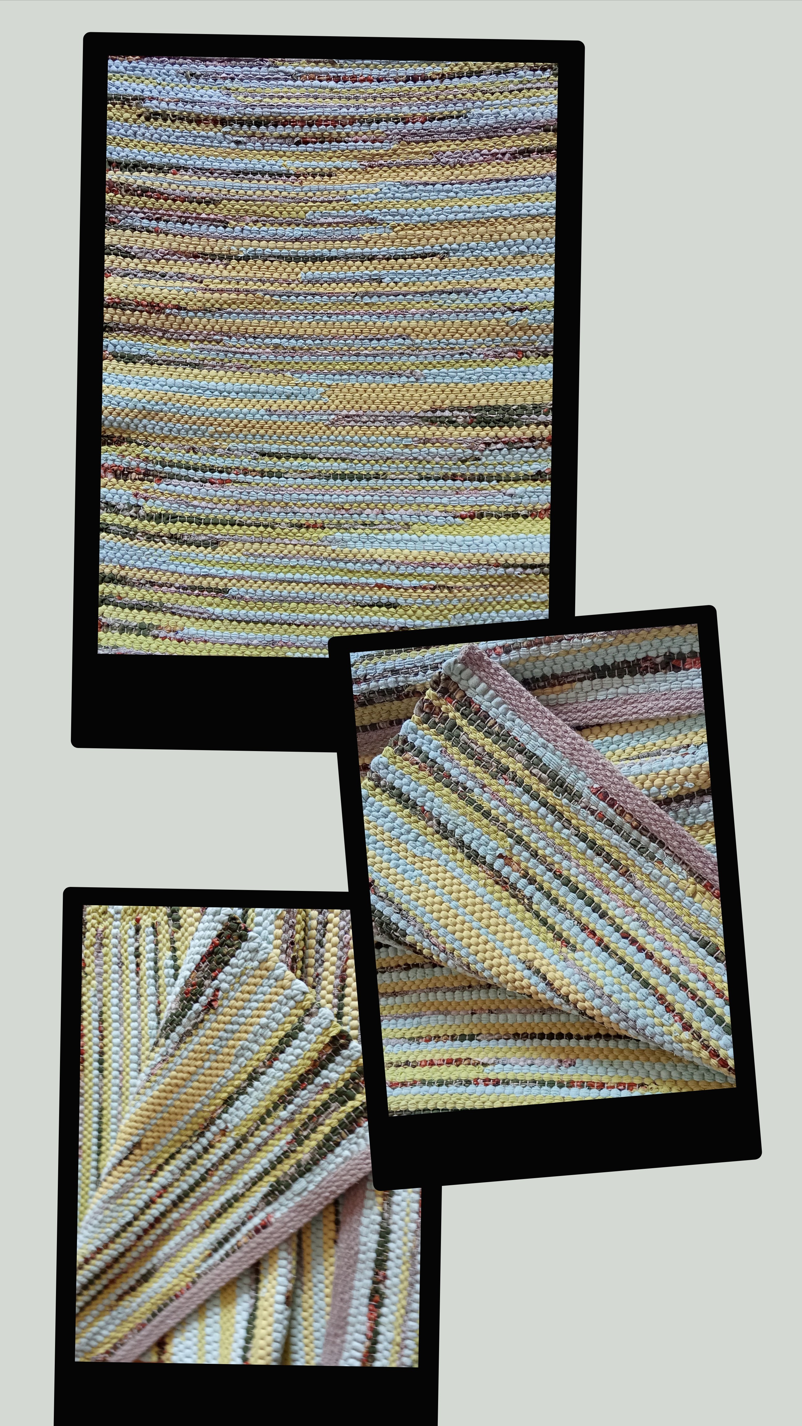 Teppich Nr. 99/26 in recyclete Baumwolle, Farbe "gemischt" gelb