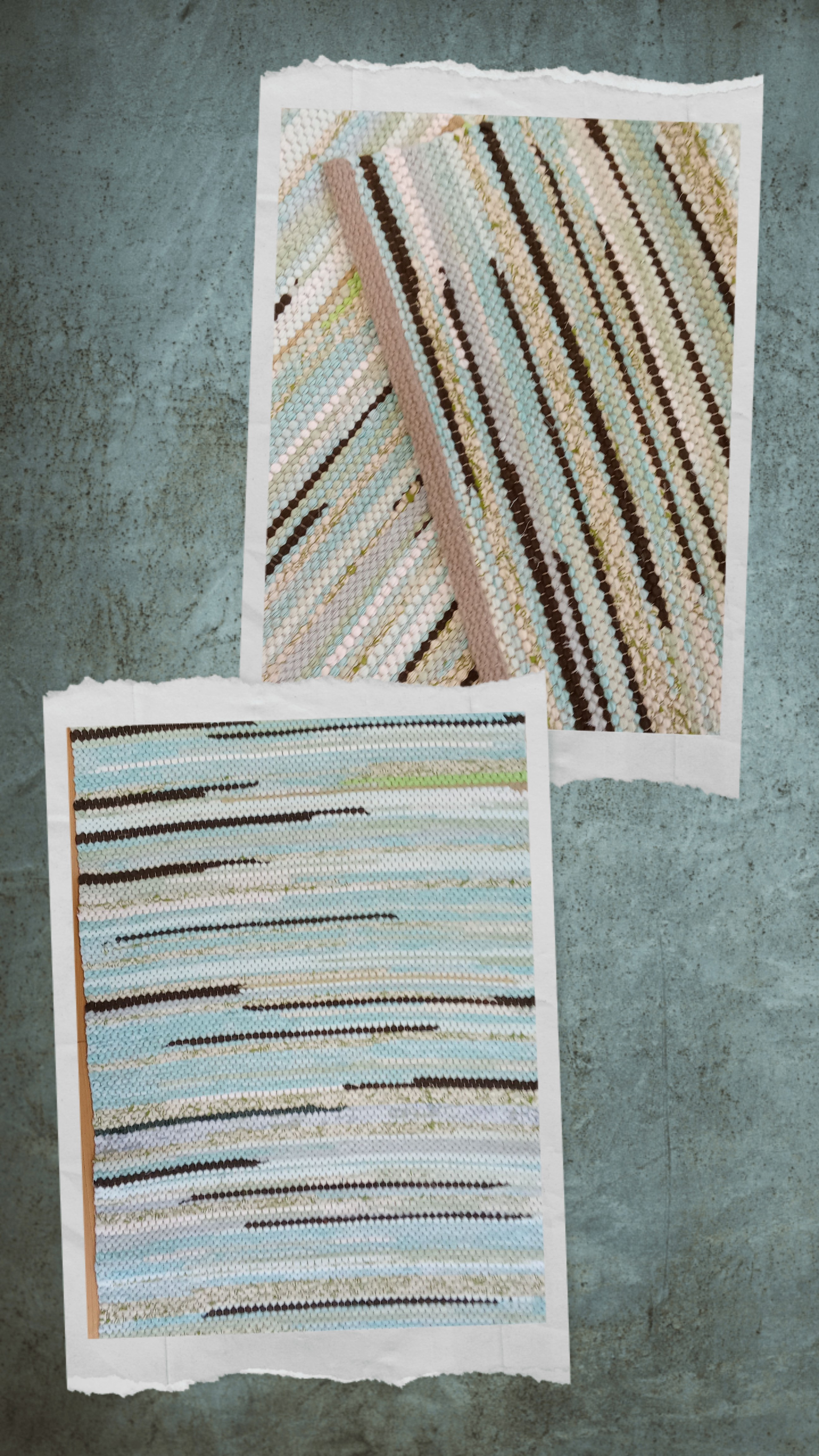 Teppich Nr. 07/26 in recyclete Baumwolle, Farbe "gemischt" Grün