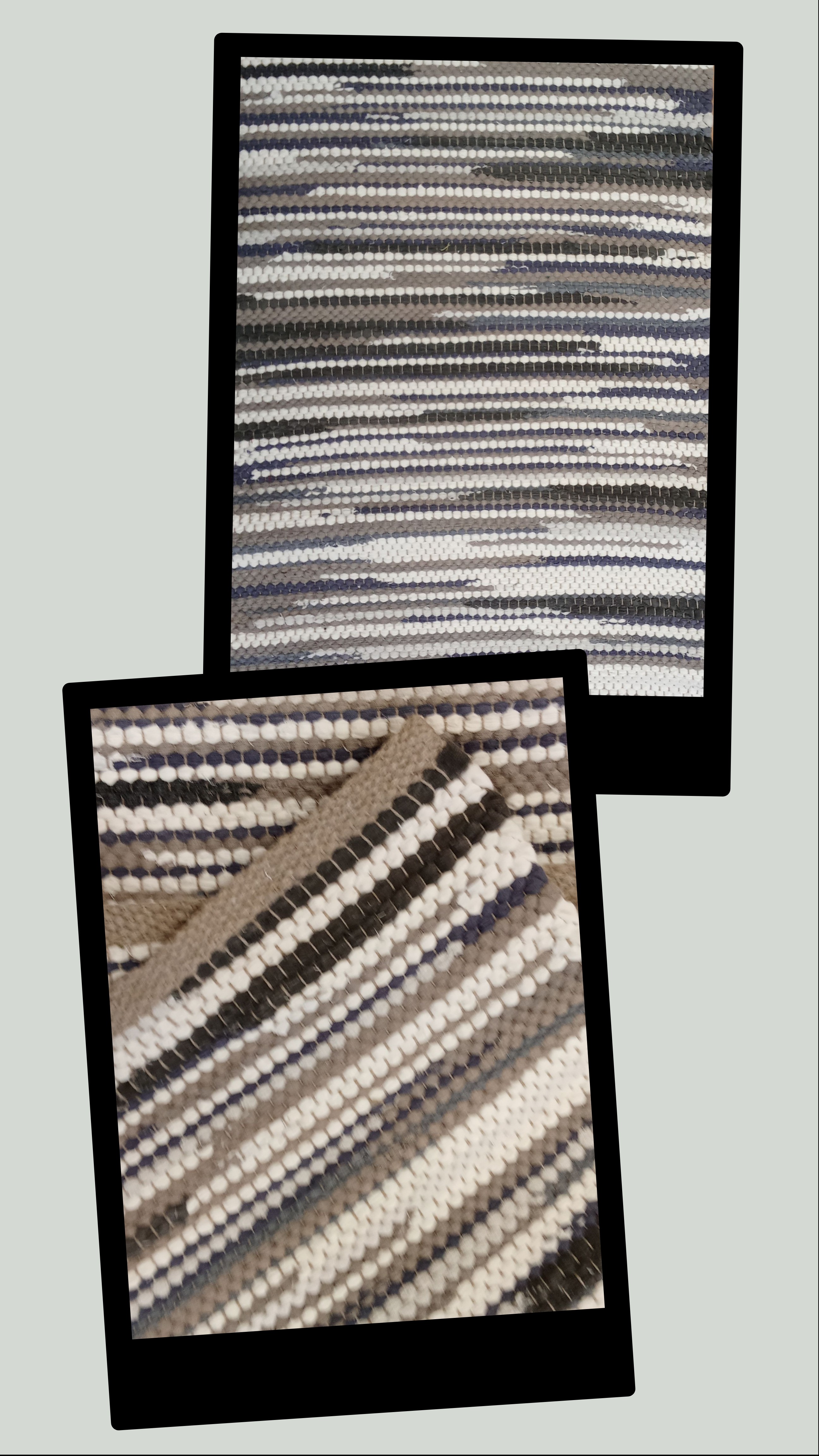 Tappeto nr. 108/26 in recyclete Baumwolle, Farbe "gemischt" Grau, Weiss und Blau