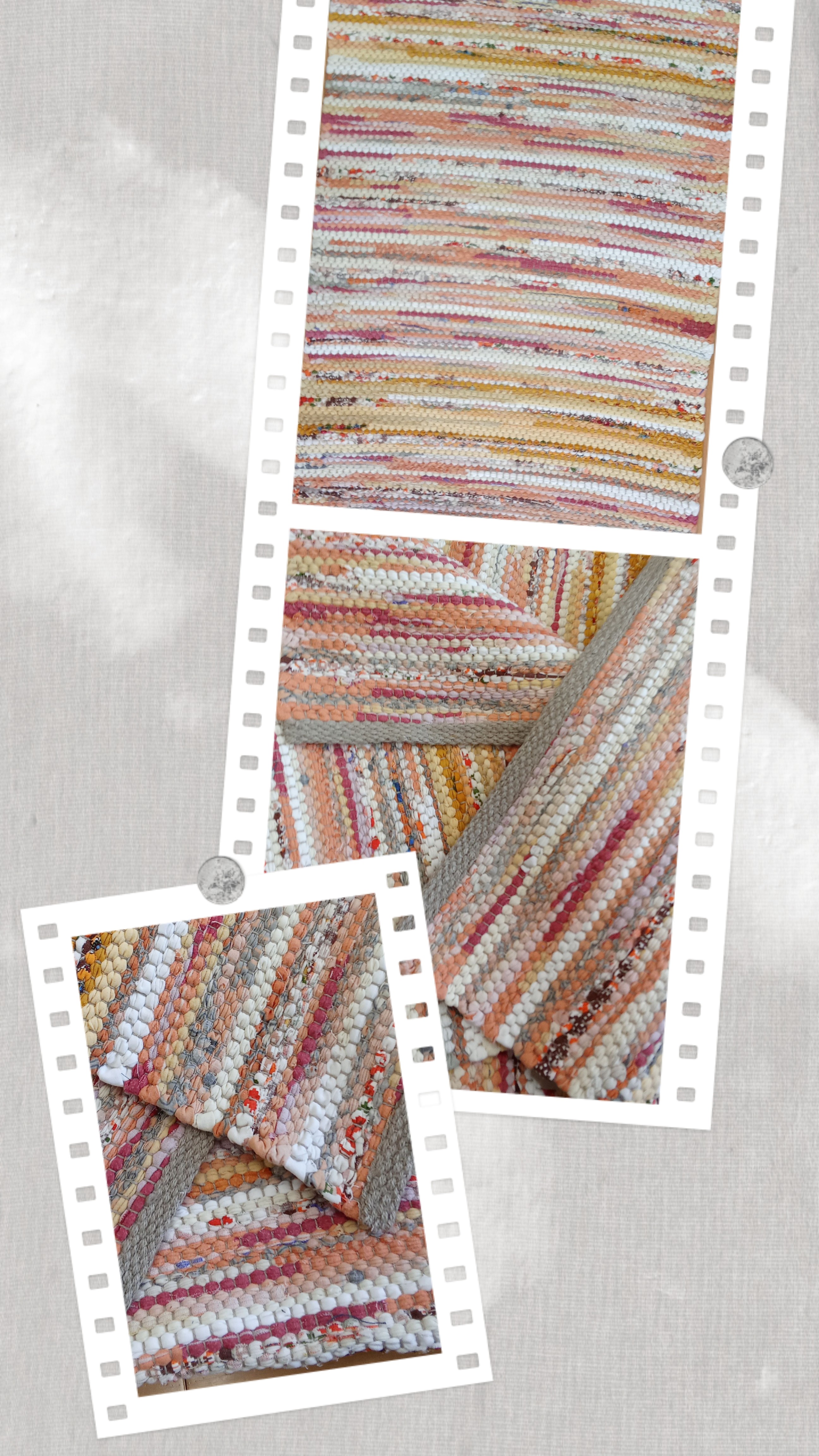 Teppich Nr. 39/26 in recyclete Baumwolle, Farbe gemischt Gelb