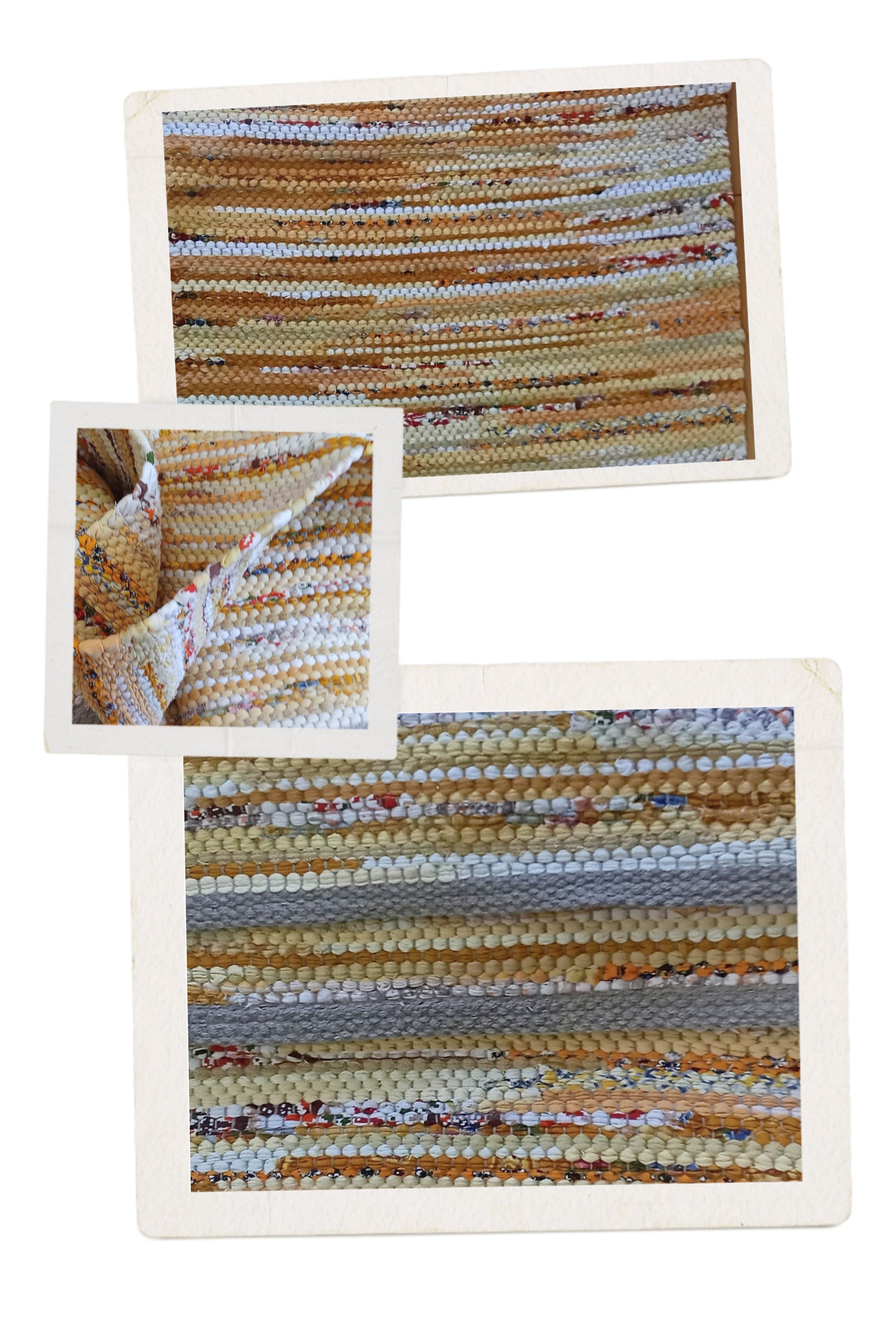Teppich Nr. 50/26 in recyclete Baumwolle, Farbe gemischt Beige und Orange